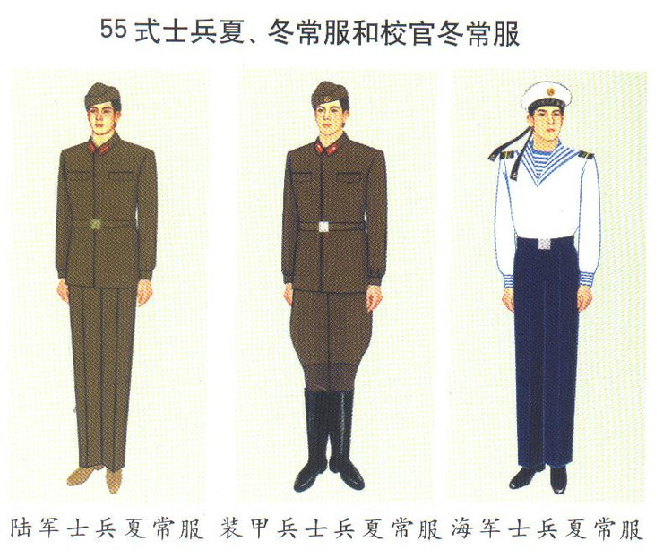 解放军55式军服装备始末