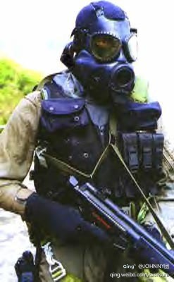 同时M17防毒面具也出现在许多特种反恐部队以及警察装备中 图为一特种反恐人佩戴M17面具